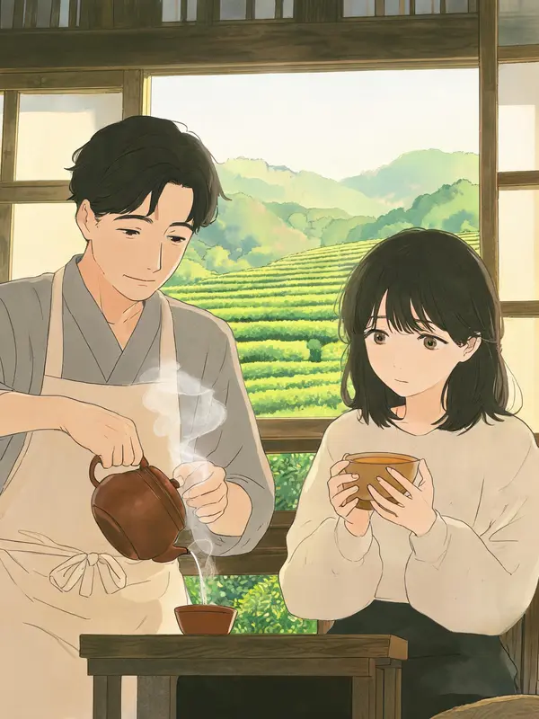 차밭 끝의 오래된 찻집